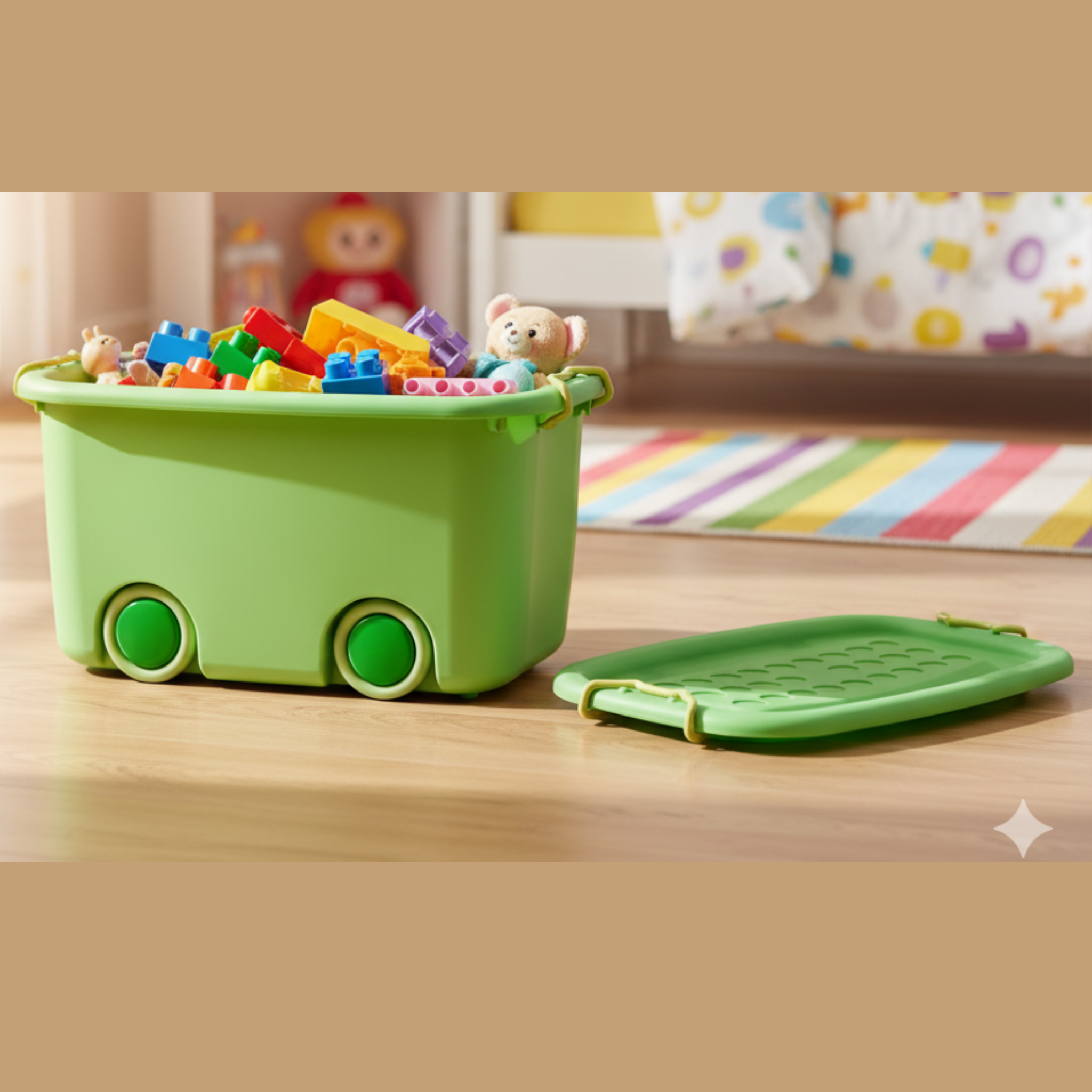 Toy Storage Box, Storage Plastic Box With Wheels
